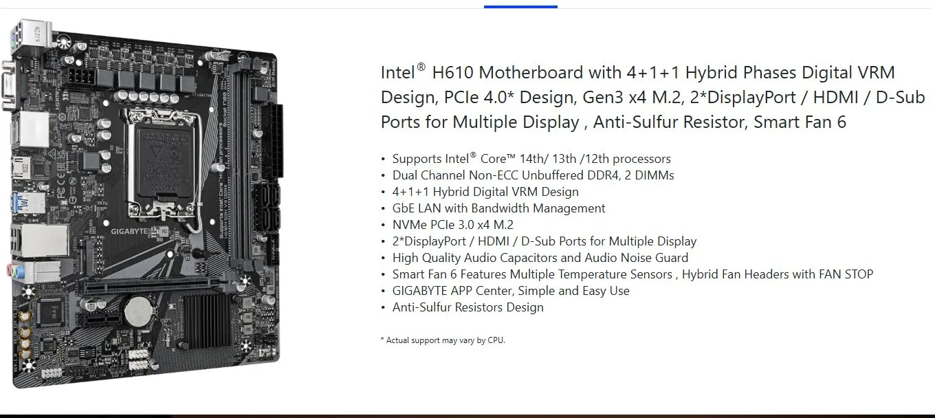 MB GIGABYTE H610MS2H V3 DDR4 - تصویر گالری 2