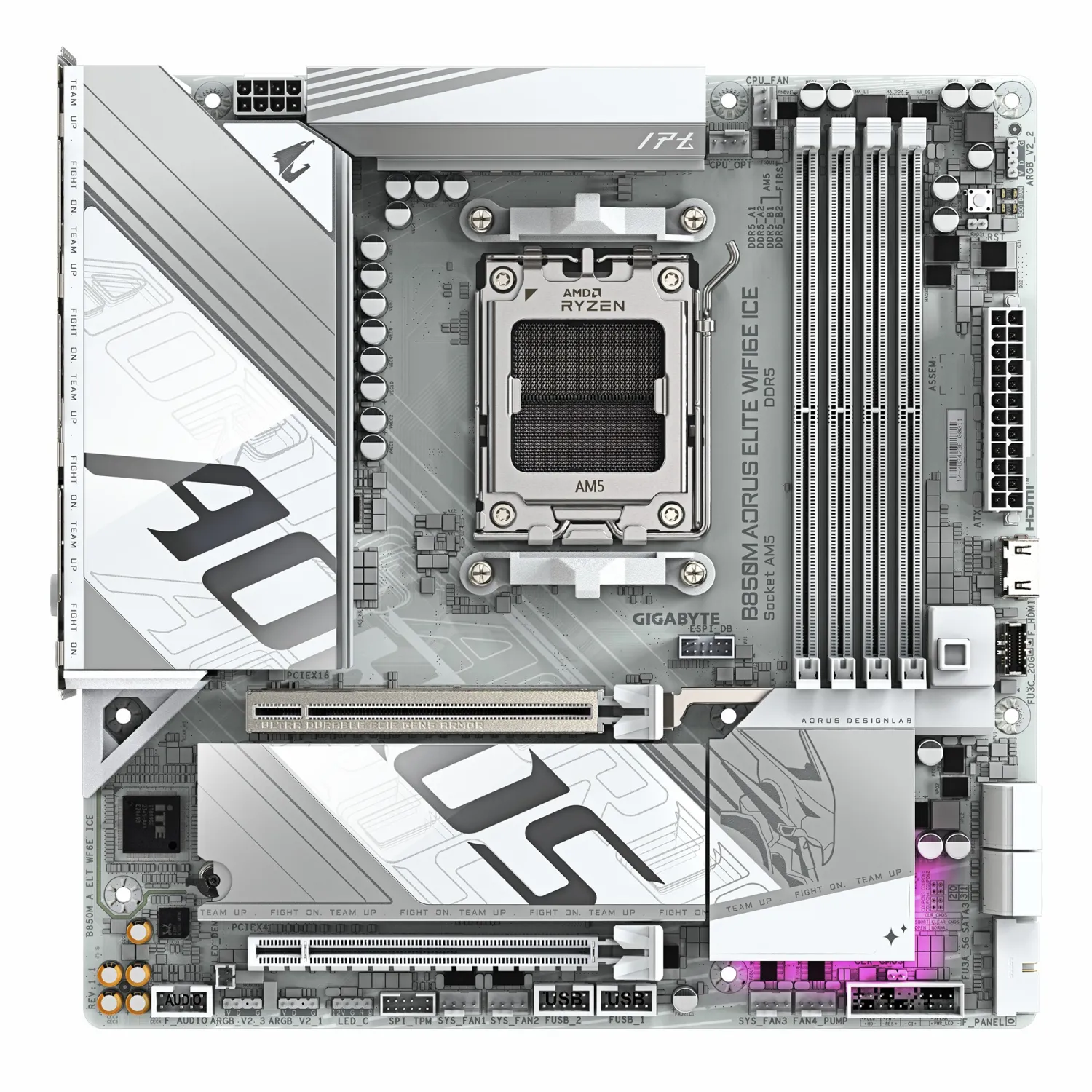 مادربرد GIGABYTE B850M AORUS ELITE WIFI6E ICE - تصویر گالری 2