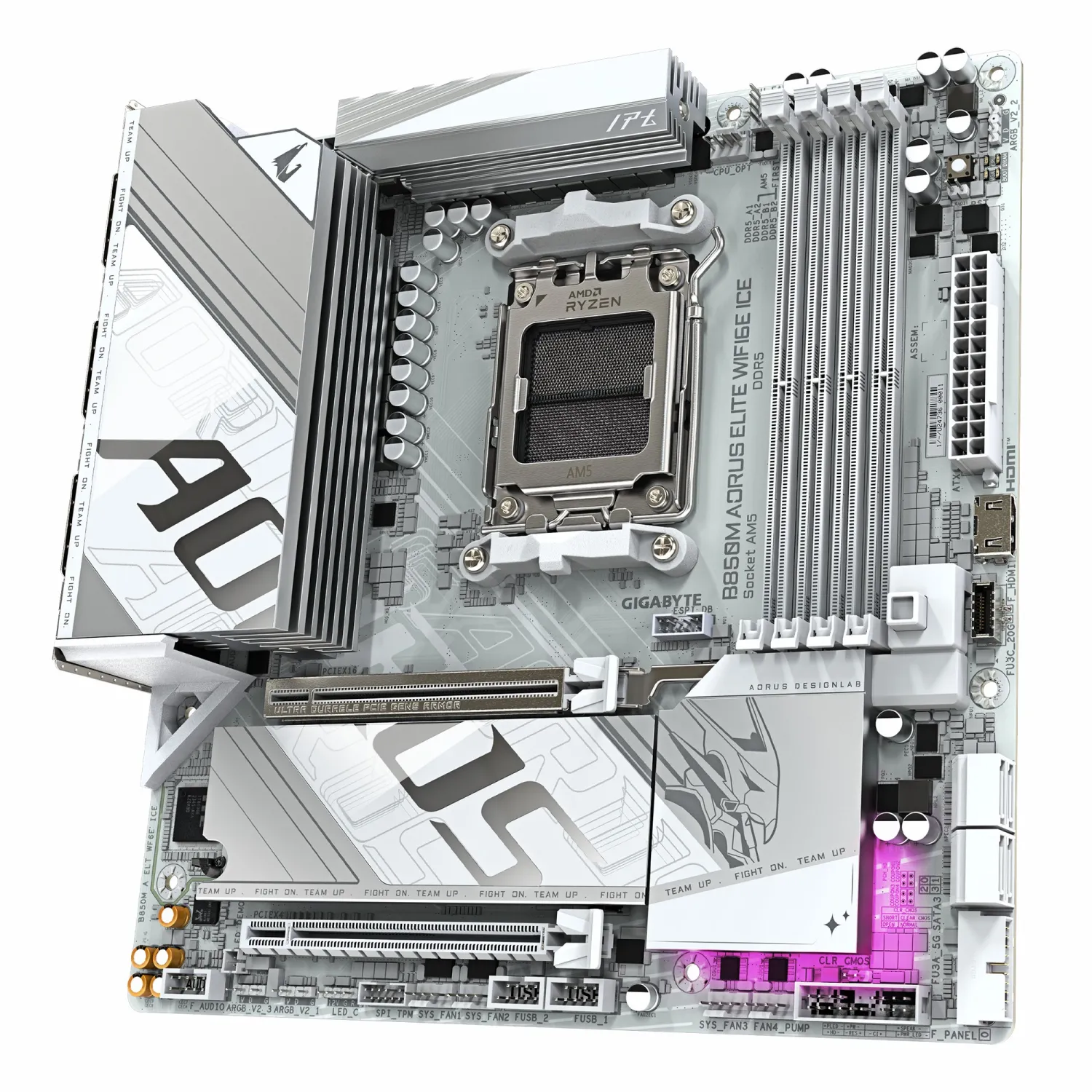 مادربرد GIGABYTE B850M AORUS ELITE WIFI6E ICE - تصویر گالری 4