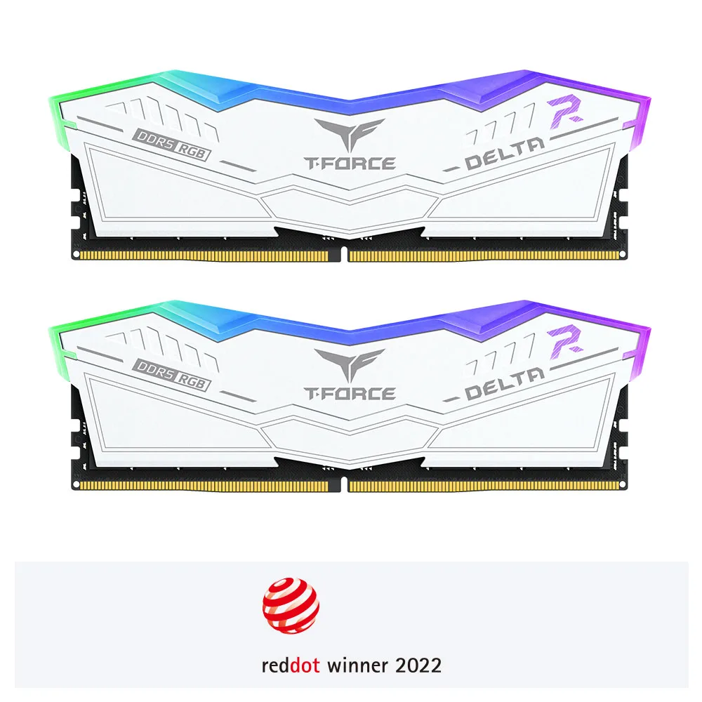 RAM Team Group T-Force DELTA 16G DUAL Gaming PC RGB D5-6000 CL38 سفید - تصویر گالری 1