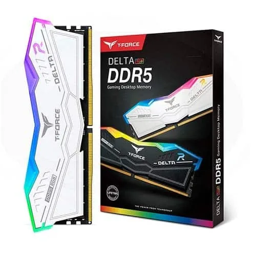 RAM Team Group T-Force DELTA 16G DUAL Gaming PC RGB D5-6000 CL38 سفید - تصویر گالری 2
