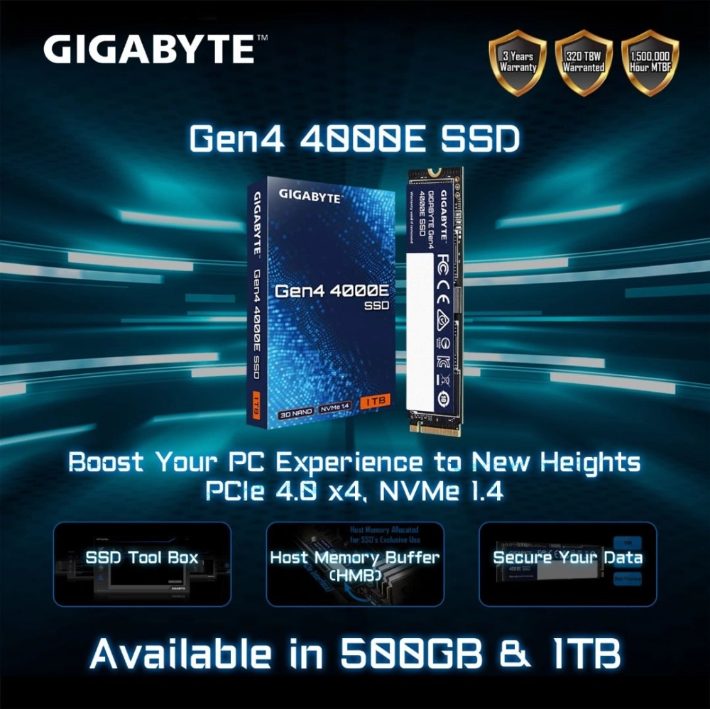SSD Gigabyte Gen4 M.2 4000E 500GB گیگابایت - تصویر گالری 1