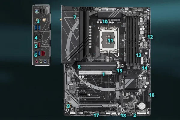 MB GIGABYTE Z790 EAGLE DDR5 - تصویر گالری 4
