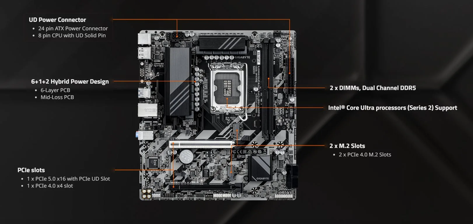 MB GIGABYTE B860M POWER DDR5 - تصویر گالری 3