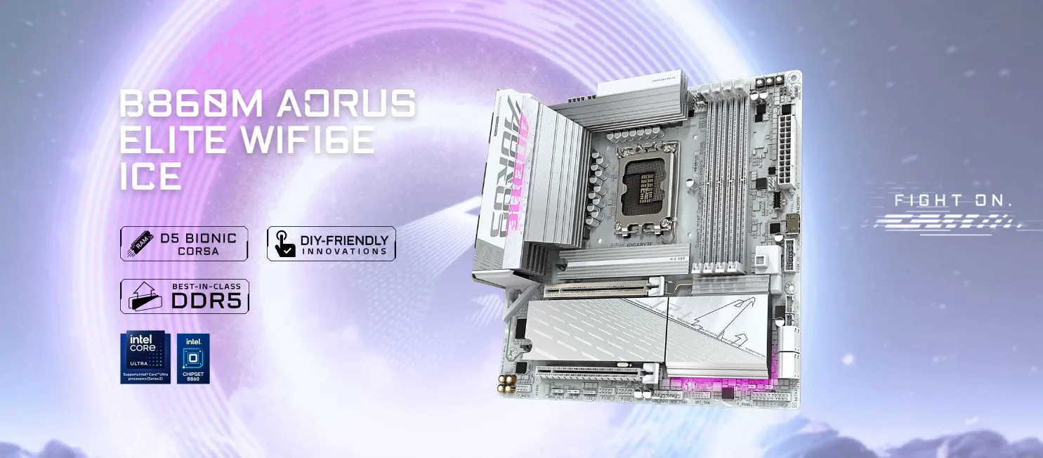 MB GIGABYTE B860M AORUS ELITE WIFI6E ICE DDR5 - تصویر گالری 3