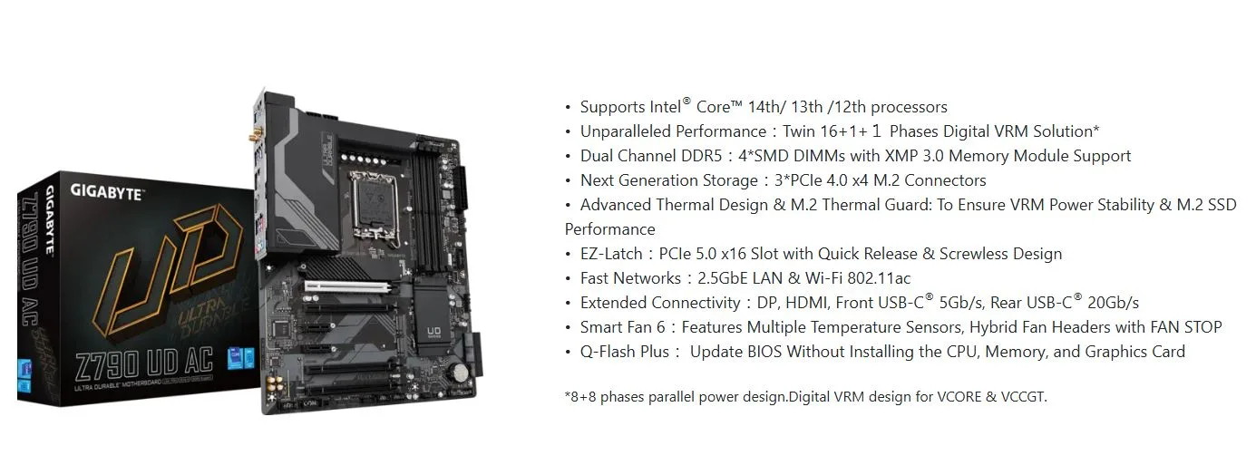 MB GIGABYTE Z790 UD AC DDR5 - تصویر گالری 3