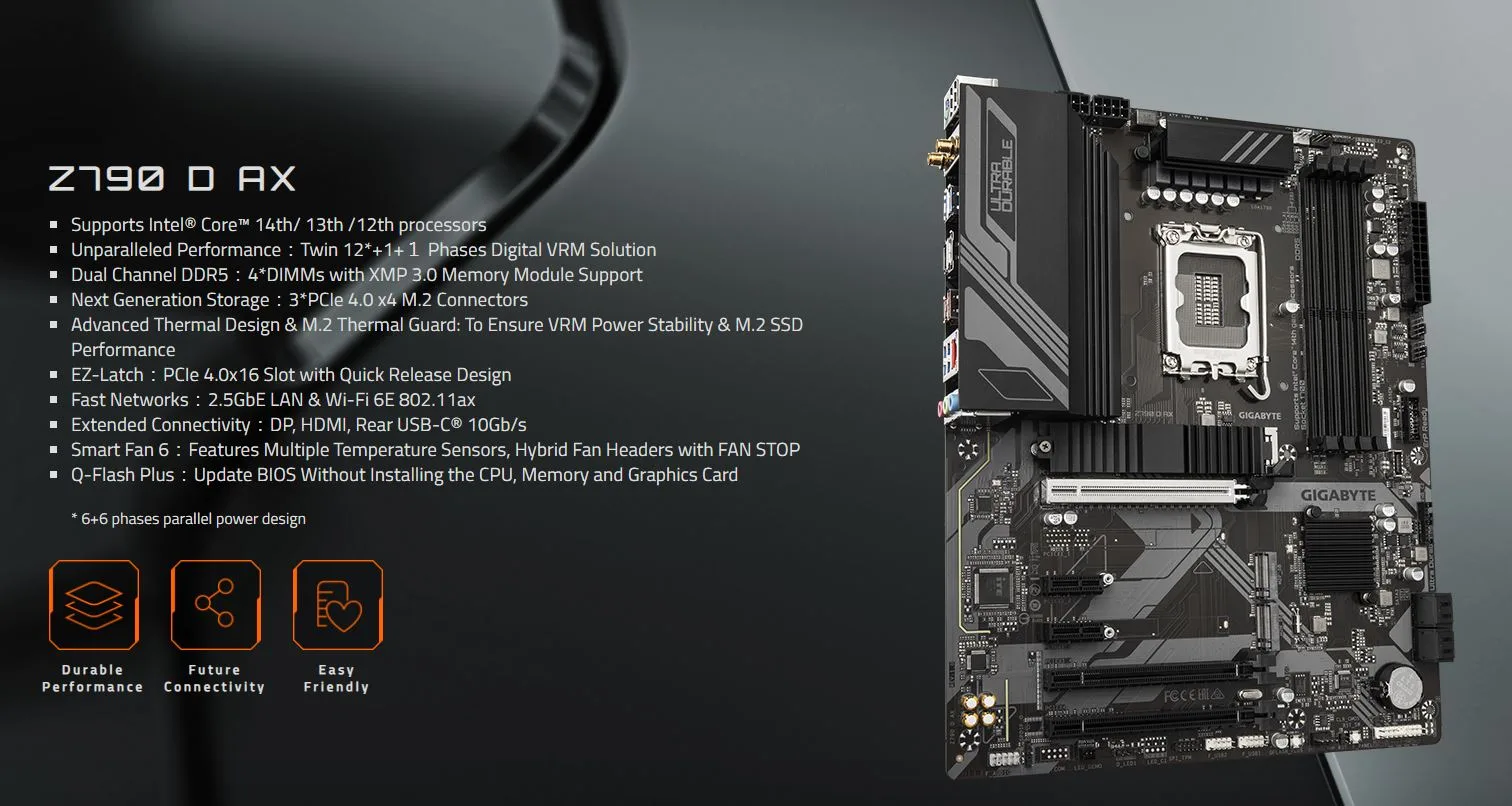 MB GIGABYTE Z790 D AX DDR5 - تصویر گالری 2