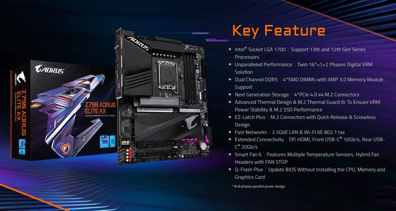 MB GIGABYTE Z790 AORUS ELITE  AX DDR5 - تصویر گالری 1