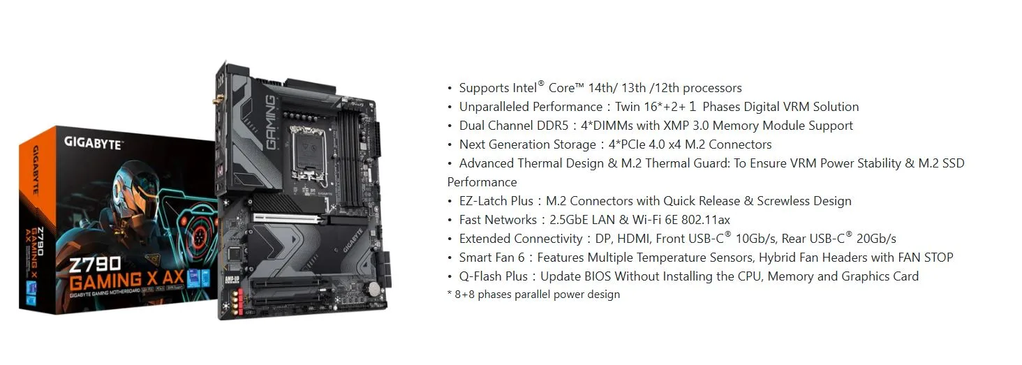 MB GIGABYTE Z790 GAMING X AX DDR5 - تصویر گالری 3