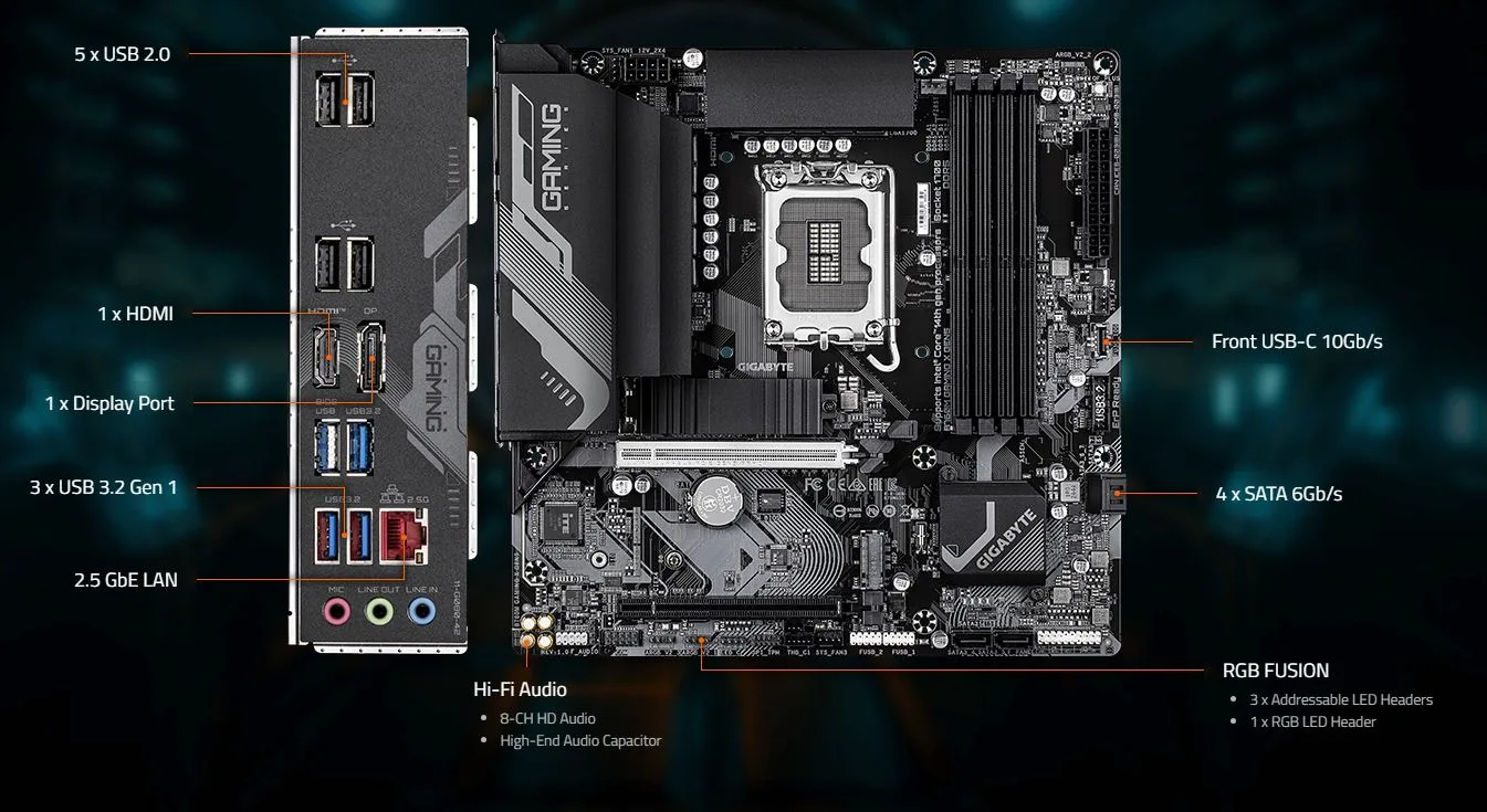 MB GIGABYTE B760M GAMING X GEN5 DDR5 - تصویر گالری 1