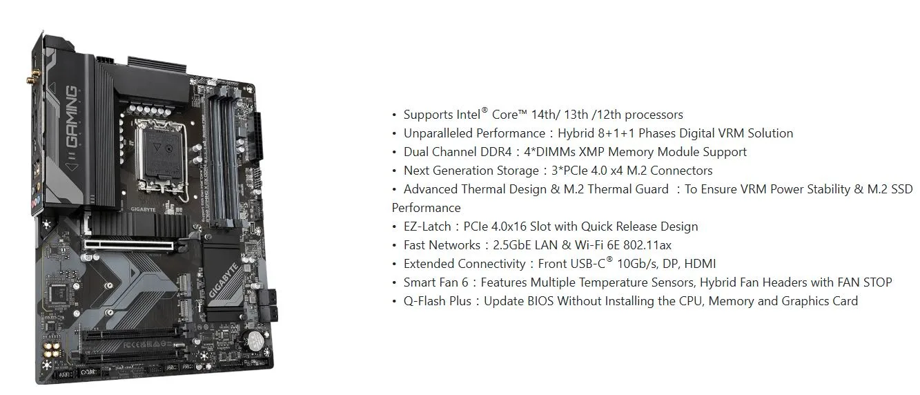 MB GIGABYTE B760 GAMING X AX DDR4 - تصویر گالری 3