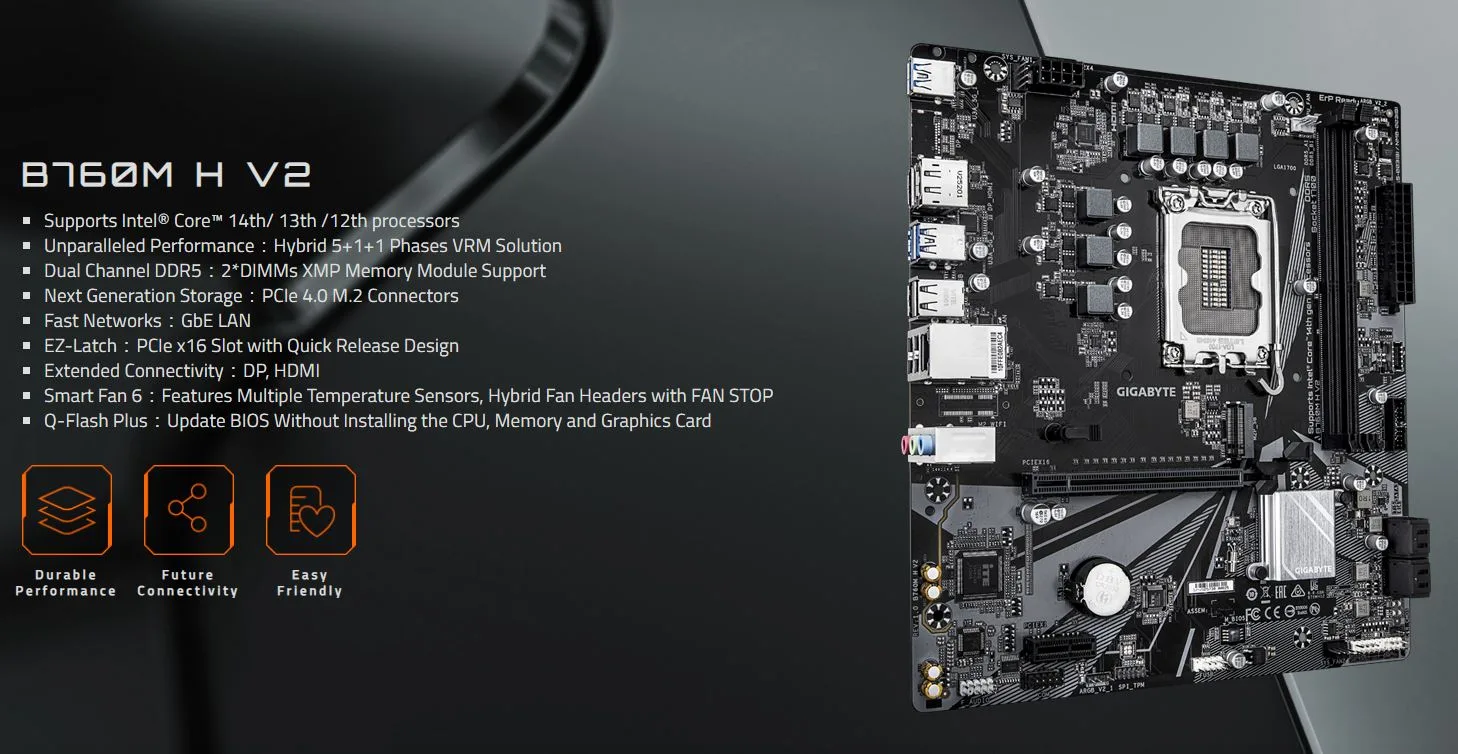 MB GIGABYTE B760 MH V2 DDR5 - تصویر گالری 1
