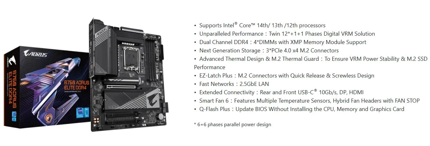 MB GIGABYTE B760 AORUS ELITE DDR4 - تصویر گالری 3