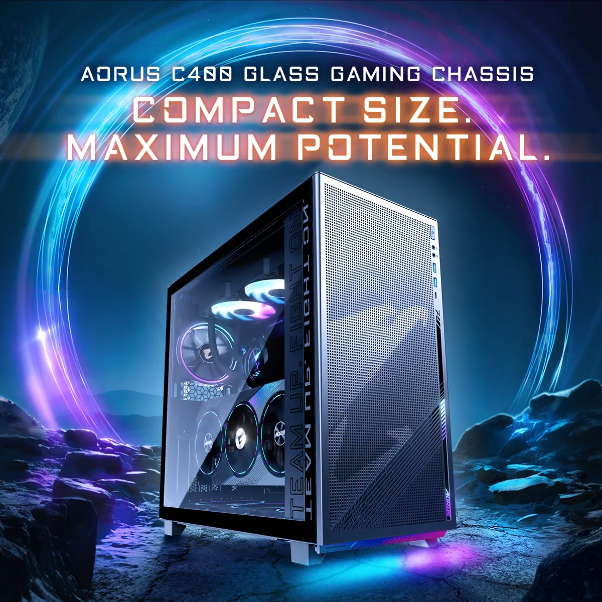CASE GIGABYTE AORUS C400 GLASS GB-AC400G - تصویر گالری 2