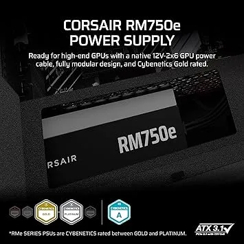 Corsair RM750E Cybenetics Platinium Fully Modular Power Supply - تصویر گالری 1