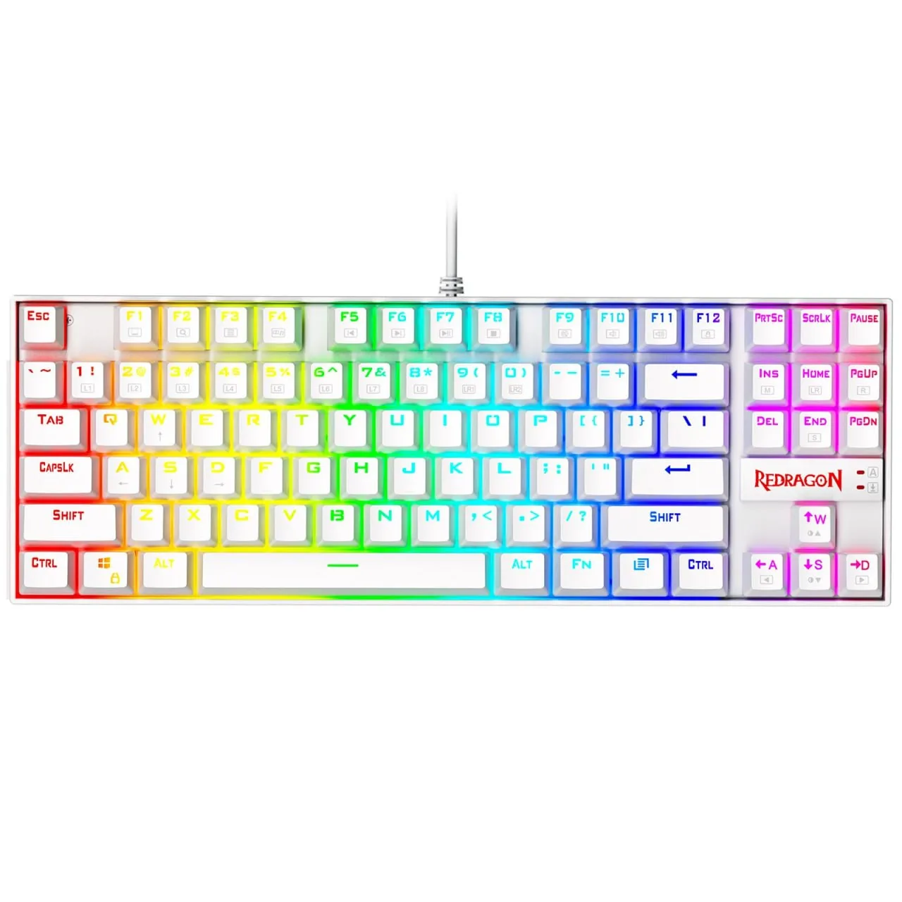 کیبورد مکانیکال باسیم ردراگون مدل Kumara K552 RGB با بدنه سفید