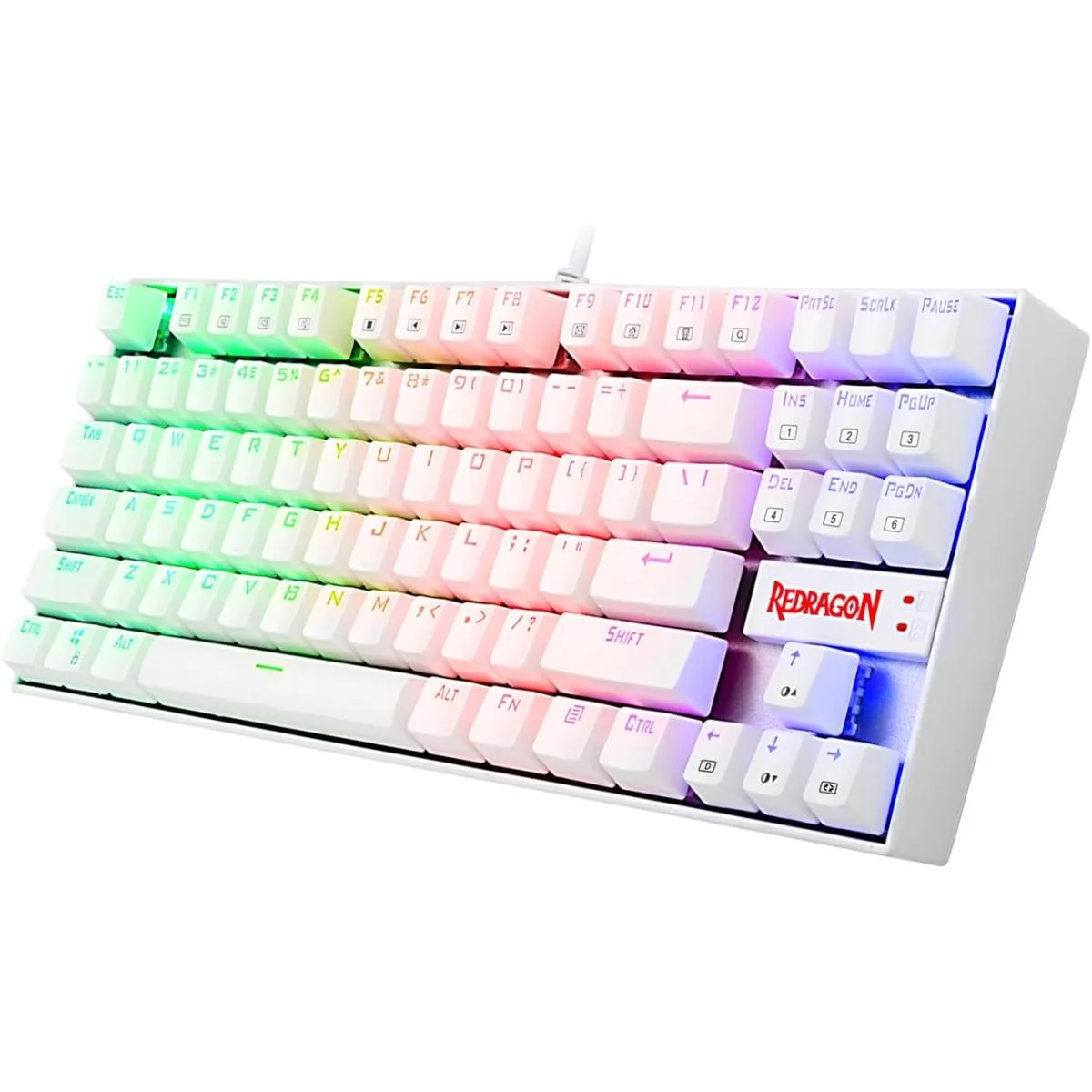 کیبورد مکانیکال باسیم ردراگون مدل Kumara K552 RGB با بدنه سفید